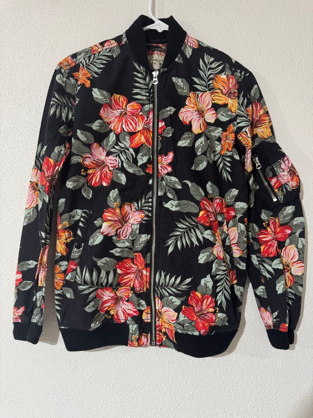 Denim & Supply Ralph Lauren Tropical Hibiscus Floral Bomber Jacket - Women's XS